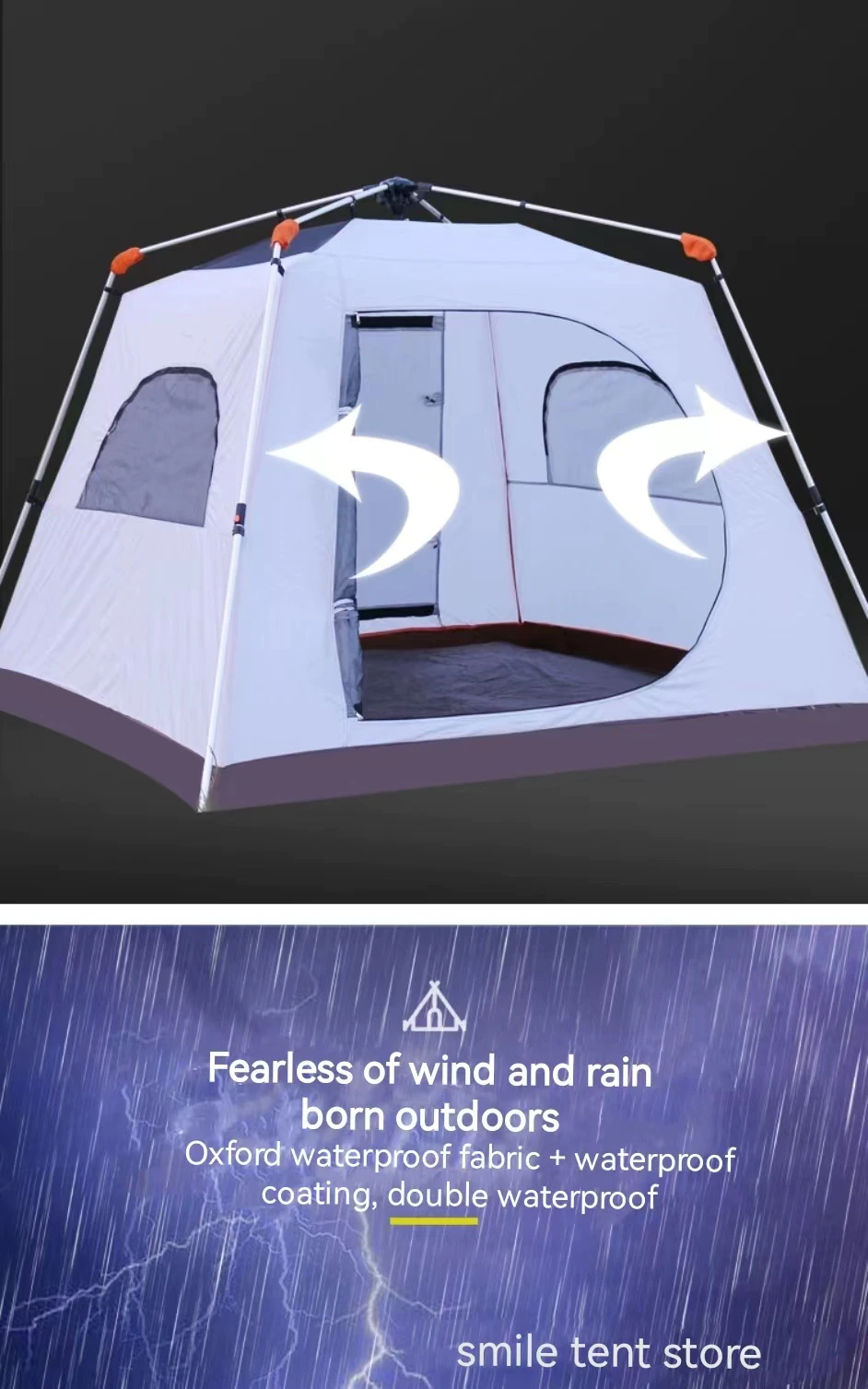 Cheap Goat Tents Outdoor Hydraulic Automatic 4 6 Air defense Rainstorm Double Camping Tent Camping Is Prevented Bask In Tents   